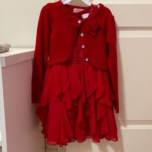 Girl’s red dress